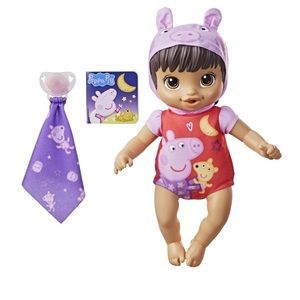 NWT Hasbro Baby Alive Goodnight Peppa Doll, Peppa Pig Toy- Brown Hair